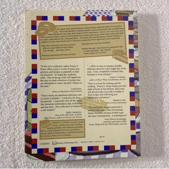 Vintage 365 Quick, Easy & Inexpensive Dinner Menus Cookbook - Picture 10 of 10